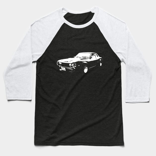 1976 Toyota Celica white Baseball T-Shirt by GrizzlyVisionStudio